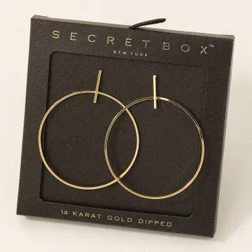 Gold Dipped Thin Hoop Drop Earring