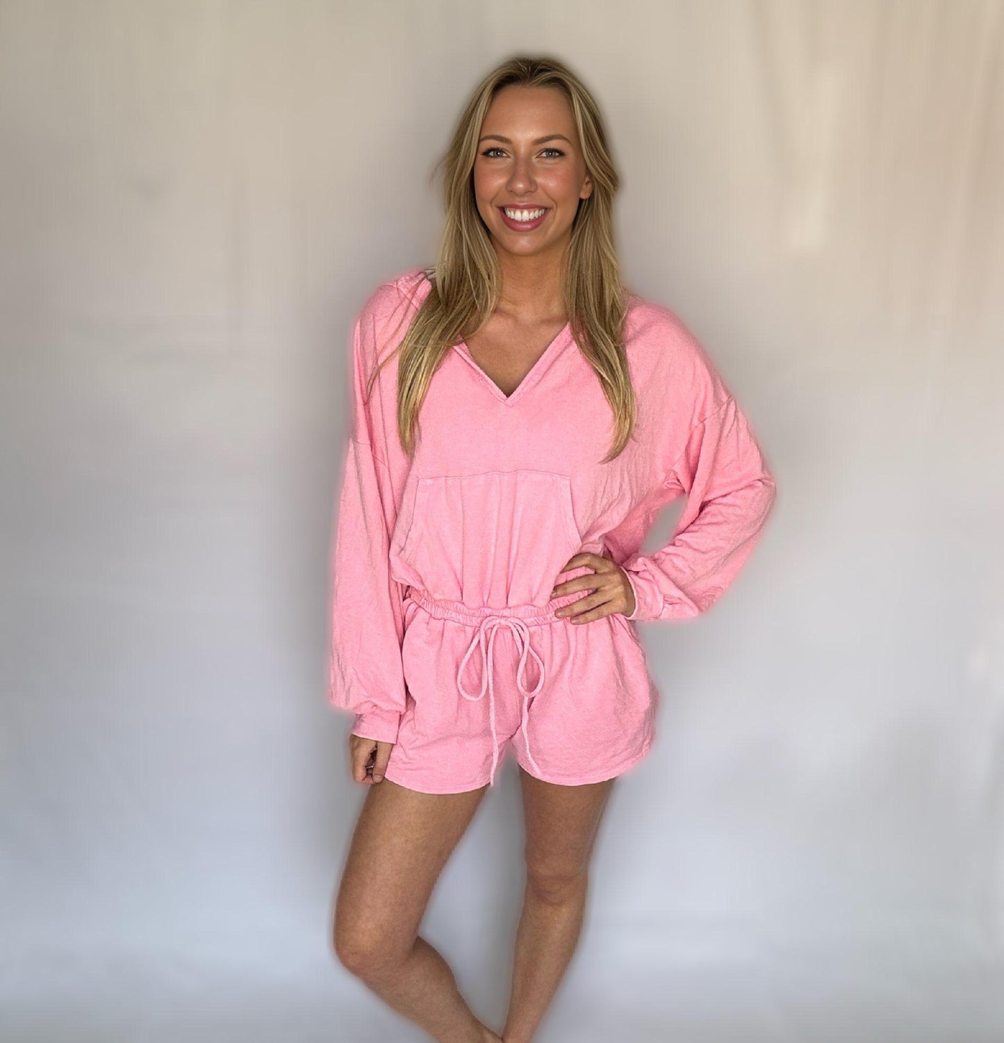 Pretty in Pink Sweatshirt Romper