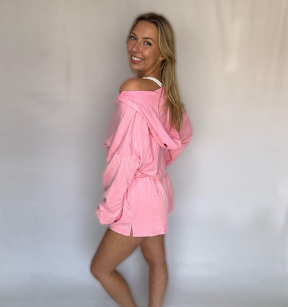 Pretty in Pink Sweatshirt Romper