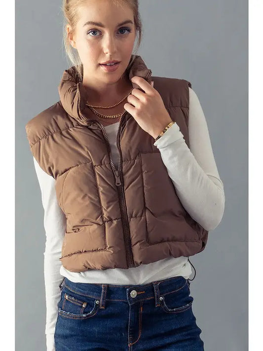 Cropped Puffer Vest