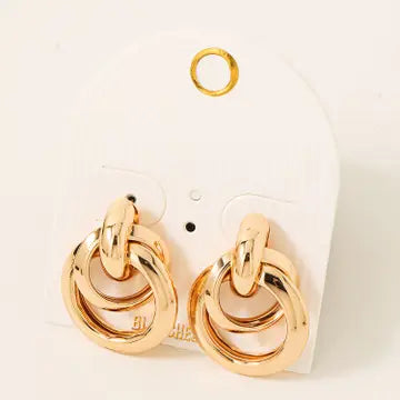 Double Metallic Hoop Door Knocker Earrings