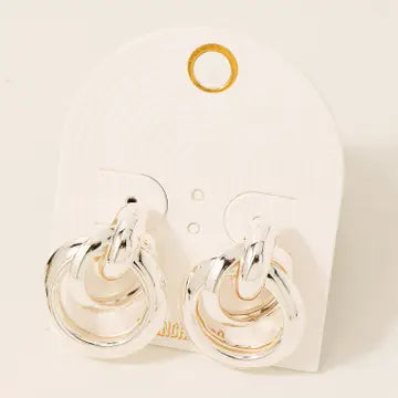 Double Metallic Hoop Door Knocker Earrings